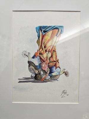 opaque water color micro realism, Just kicking it