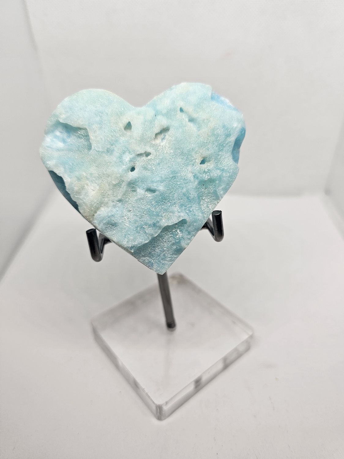 blue arogenate live edge heart