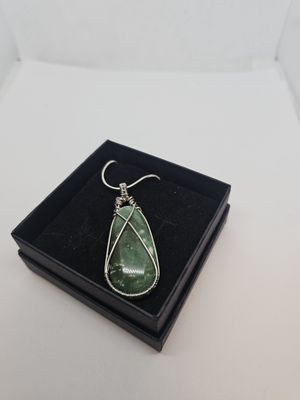 variscite silver wrap pendant