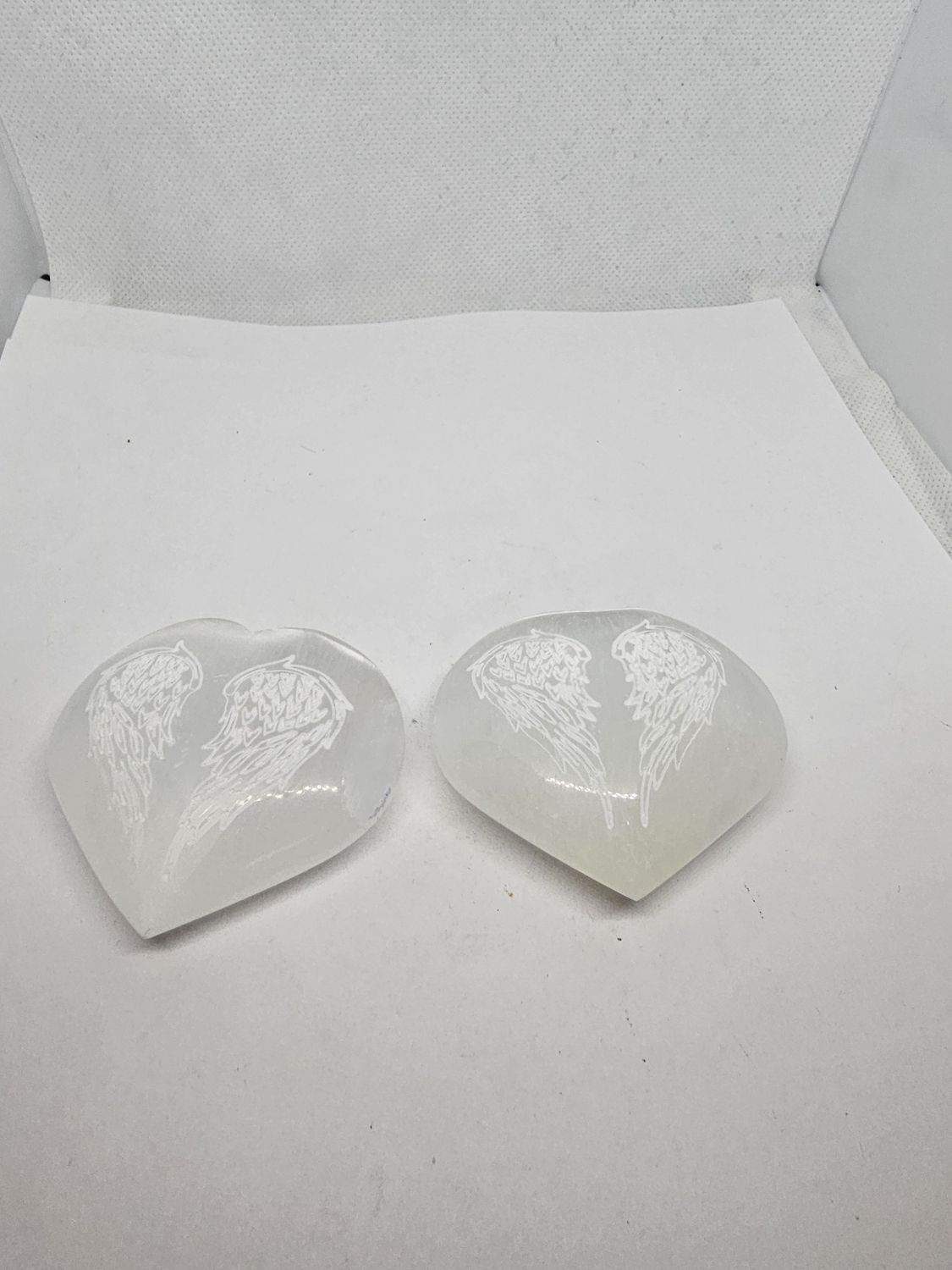 selenite heart angle wings