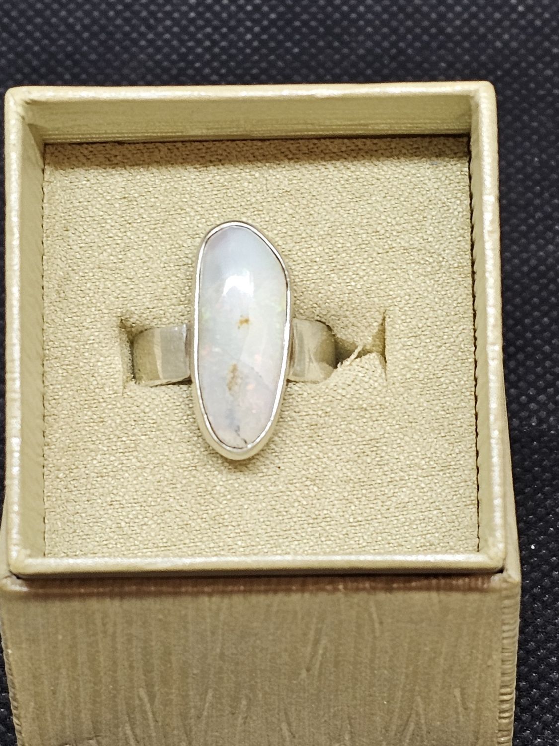 Australian opal silver ring