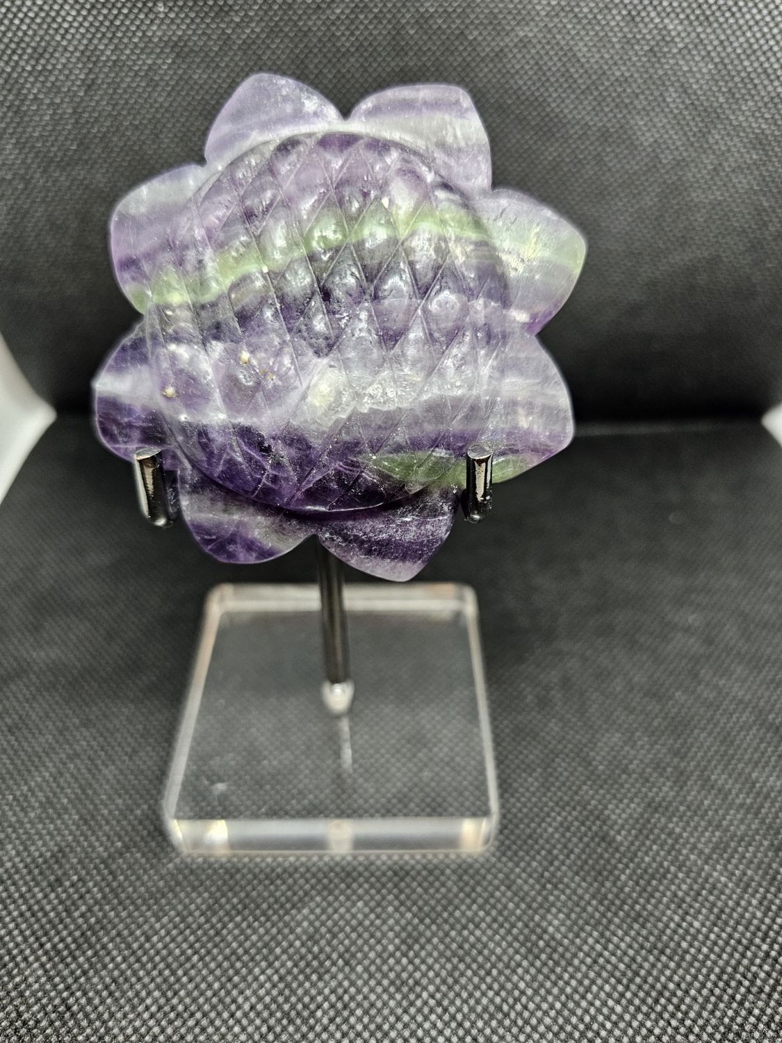 carved rainbow fluorite sunflower