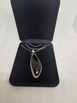Gold sheen obsidian pendant