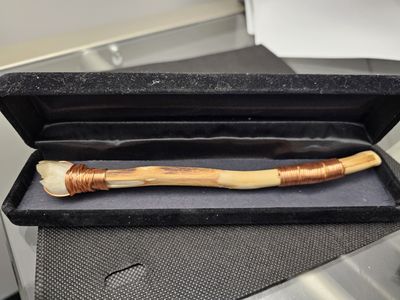 large dogs tooth calcite copper wand