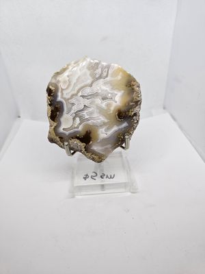 white lace agate slab