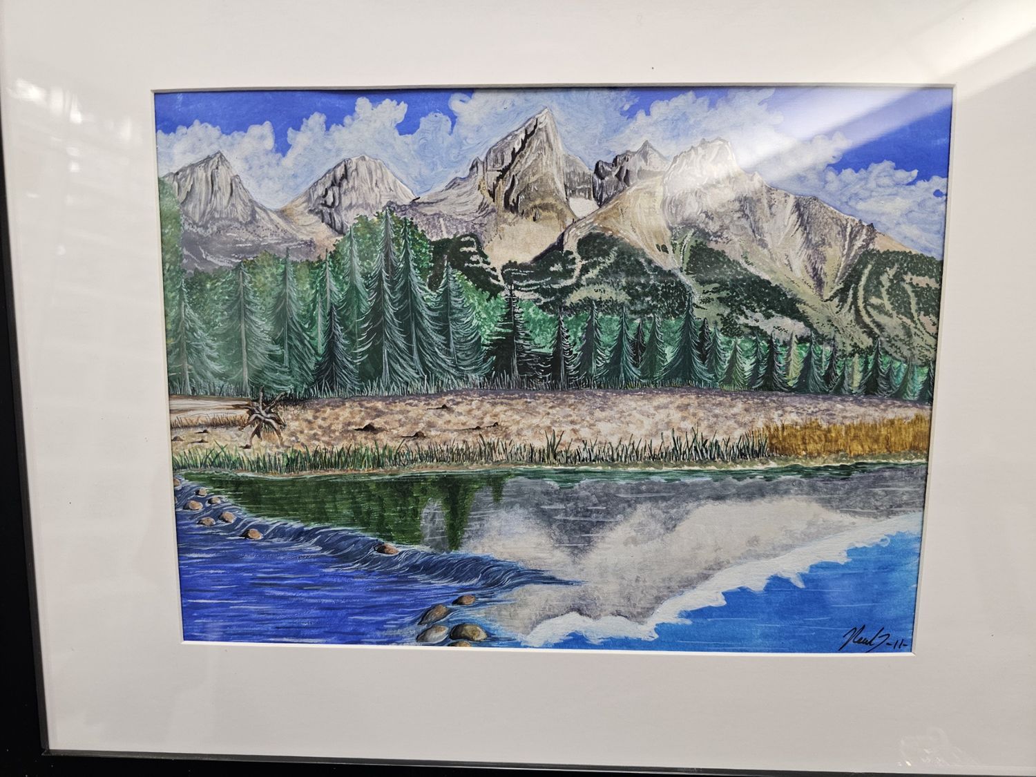 opaque water color micro realism, The lake