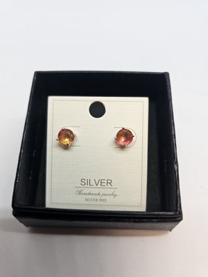 rainbow tourmaline 925 earrings