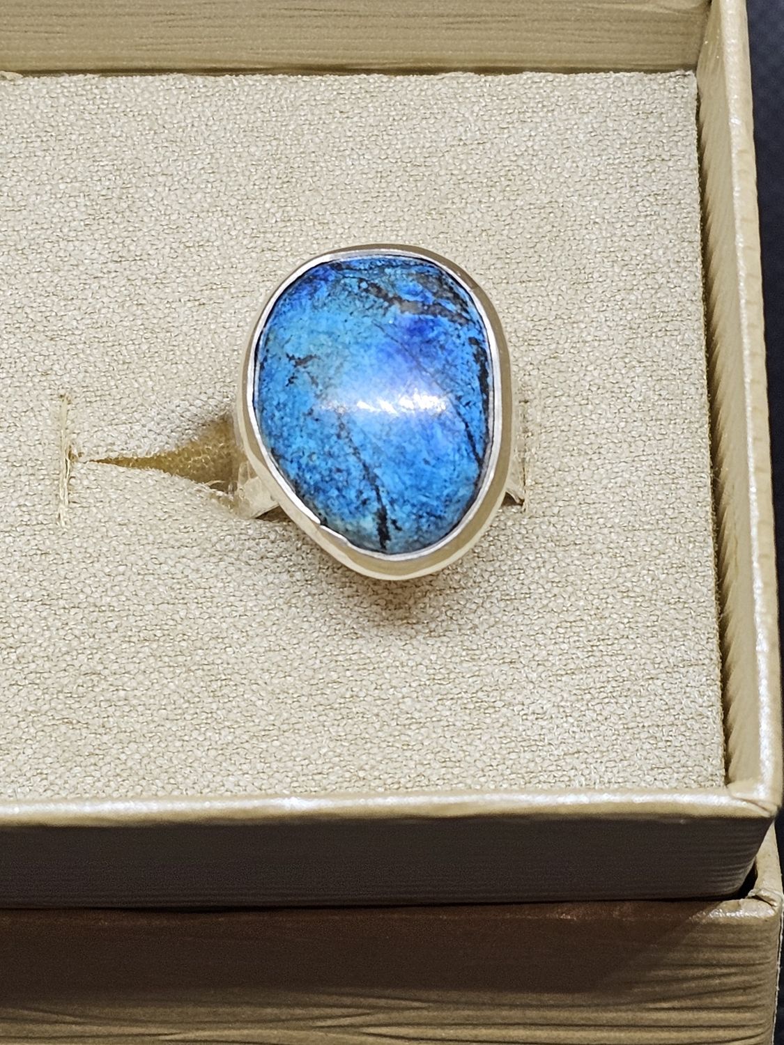 chrysocolla turquoise silver ring