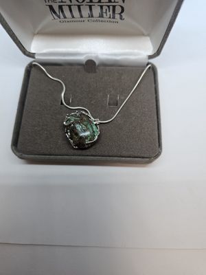 chrysocolla silver wrap pendant