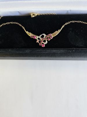 14K Gold Plated Natural Ruby Necklace