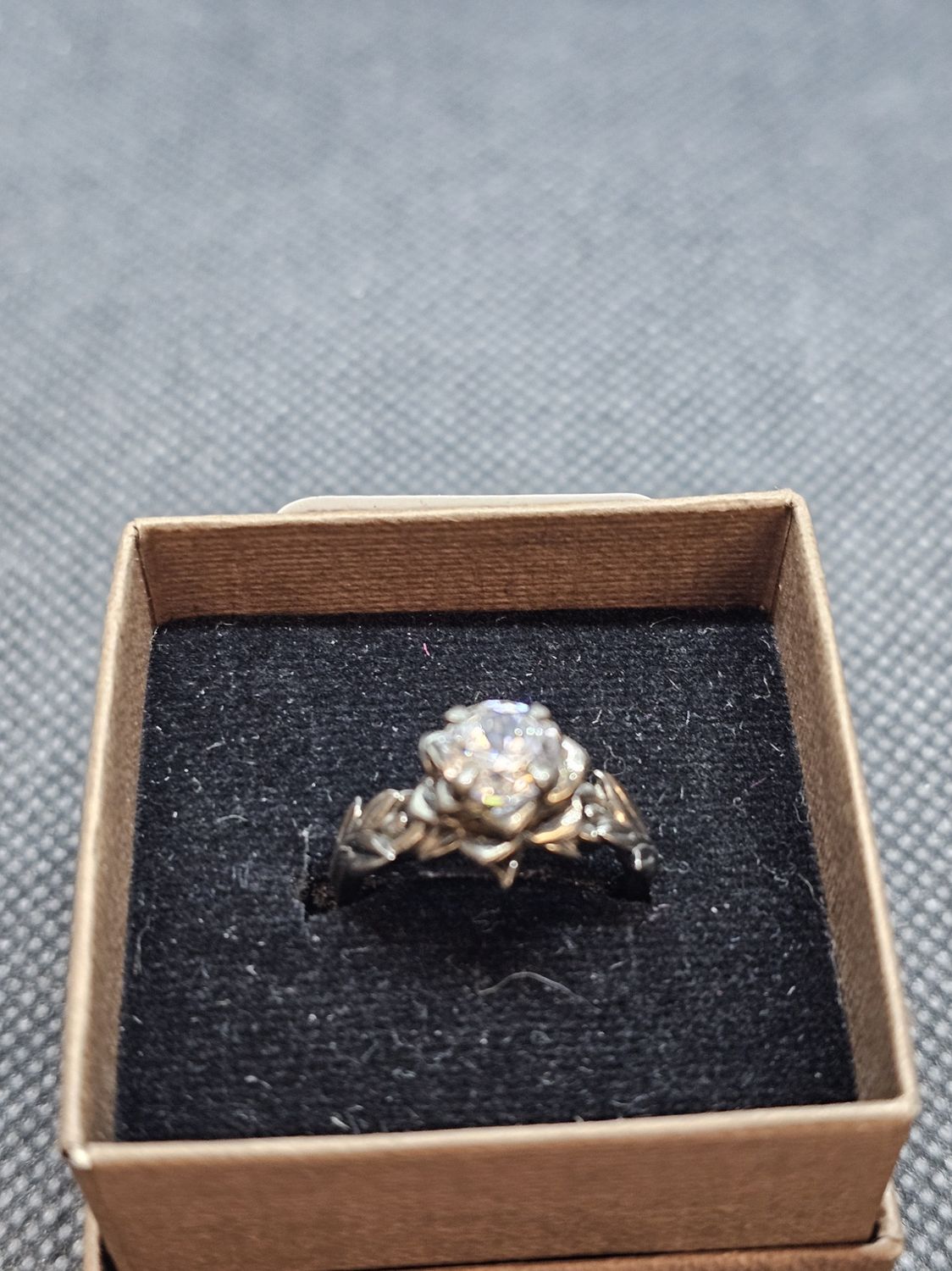 Black Silver Moissanite Ring