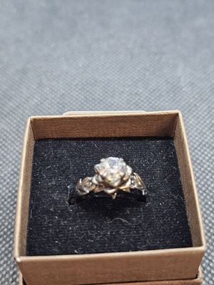 Black Silver Moissanite Ring