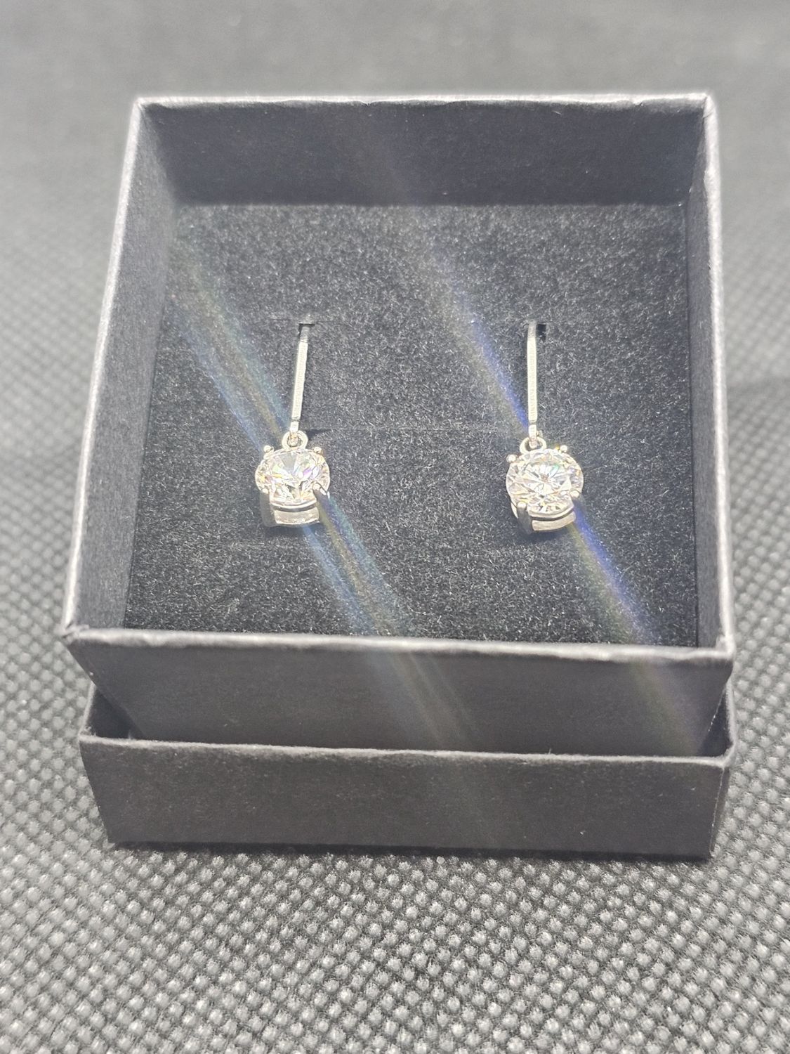 lab simulated drop round earrings 925