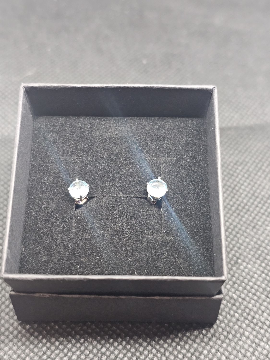 blue topaz small round earrings 925