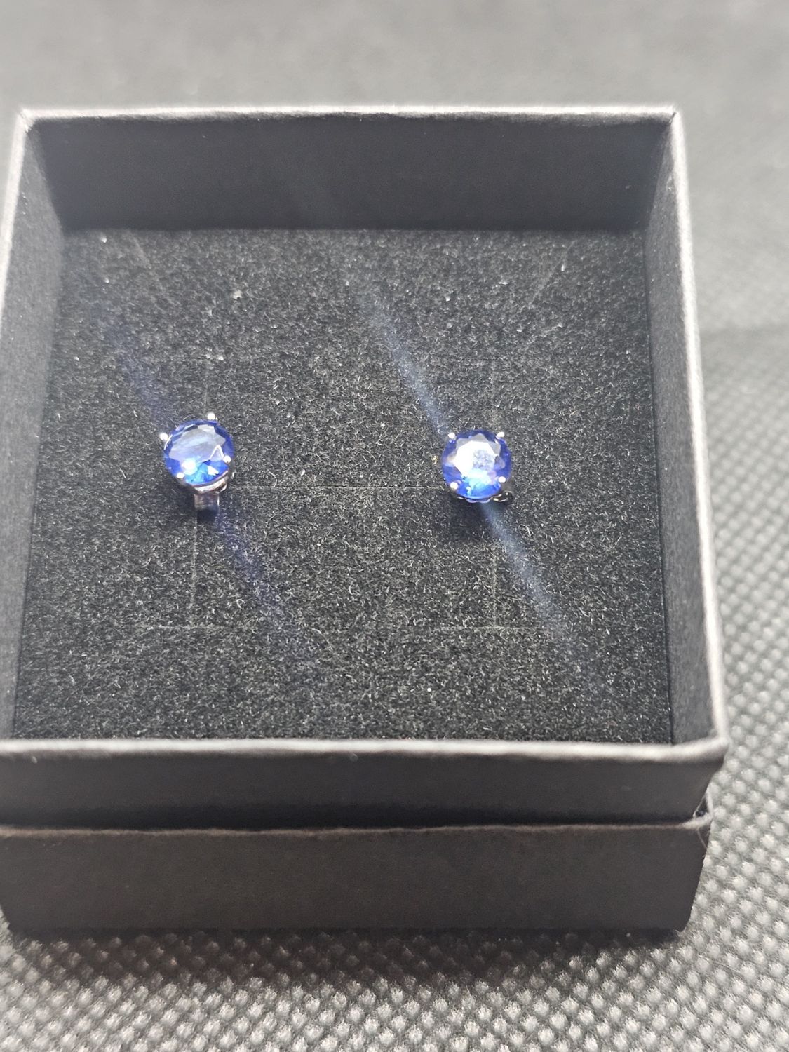 lab blue sapphire 925 earrings