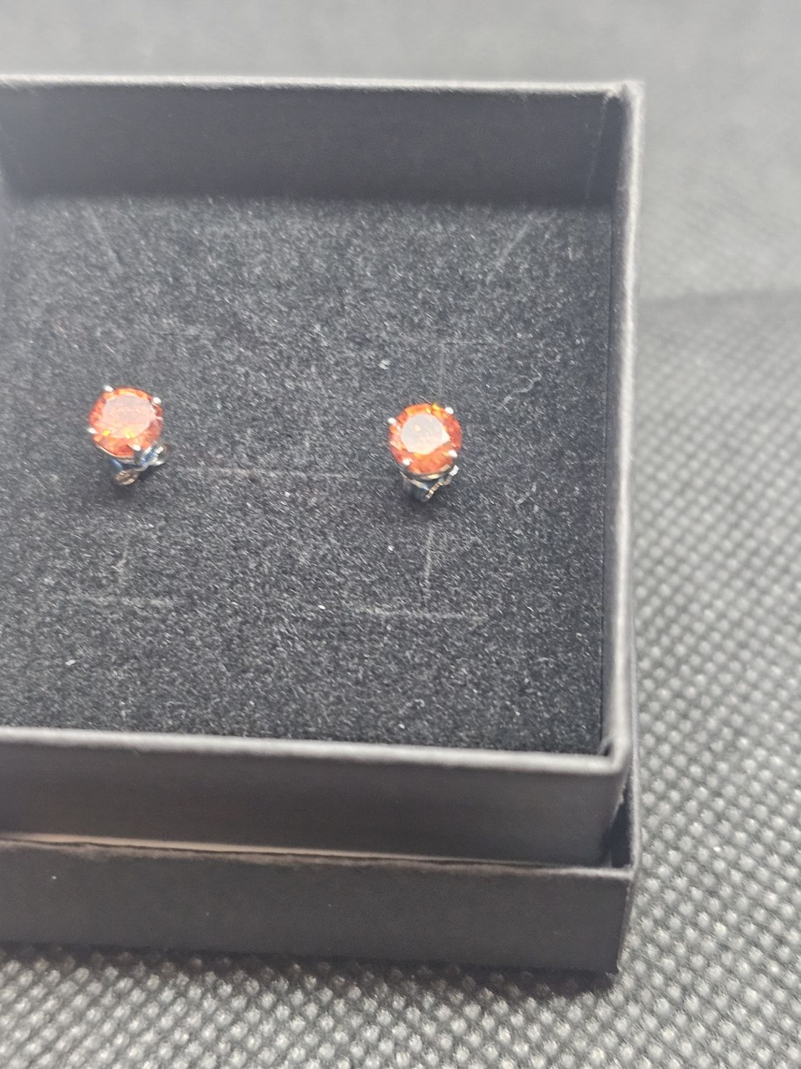 orang sapphire lab earrings