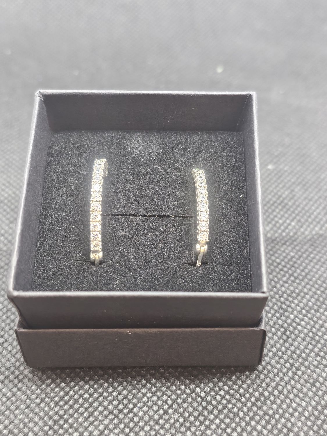 diamond simulant hoop earrings 925