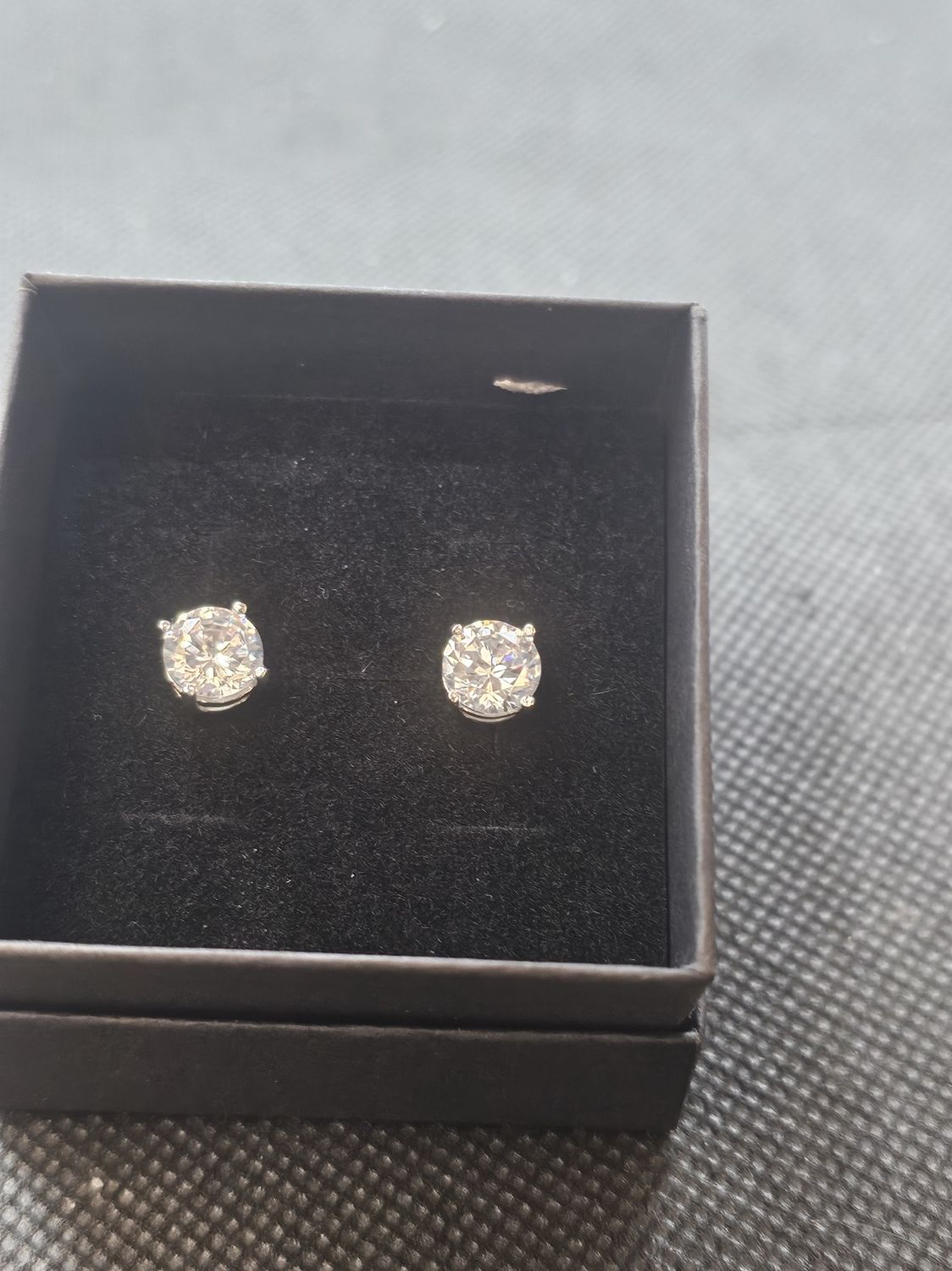 lab diamond simulant 925 large round earrings