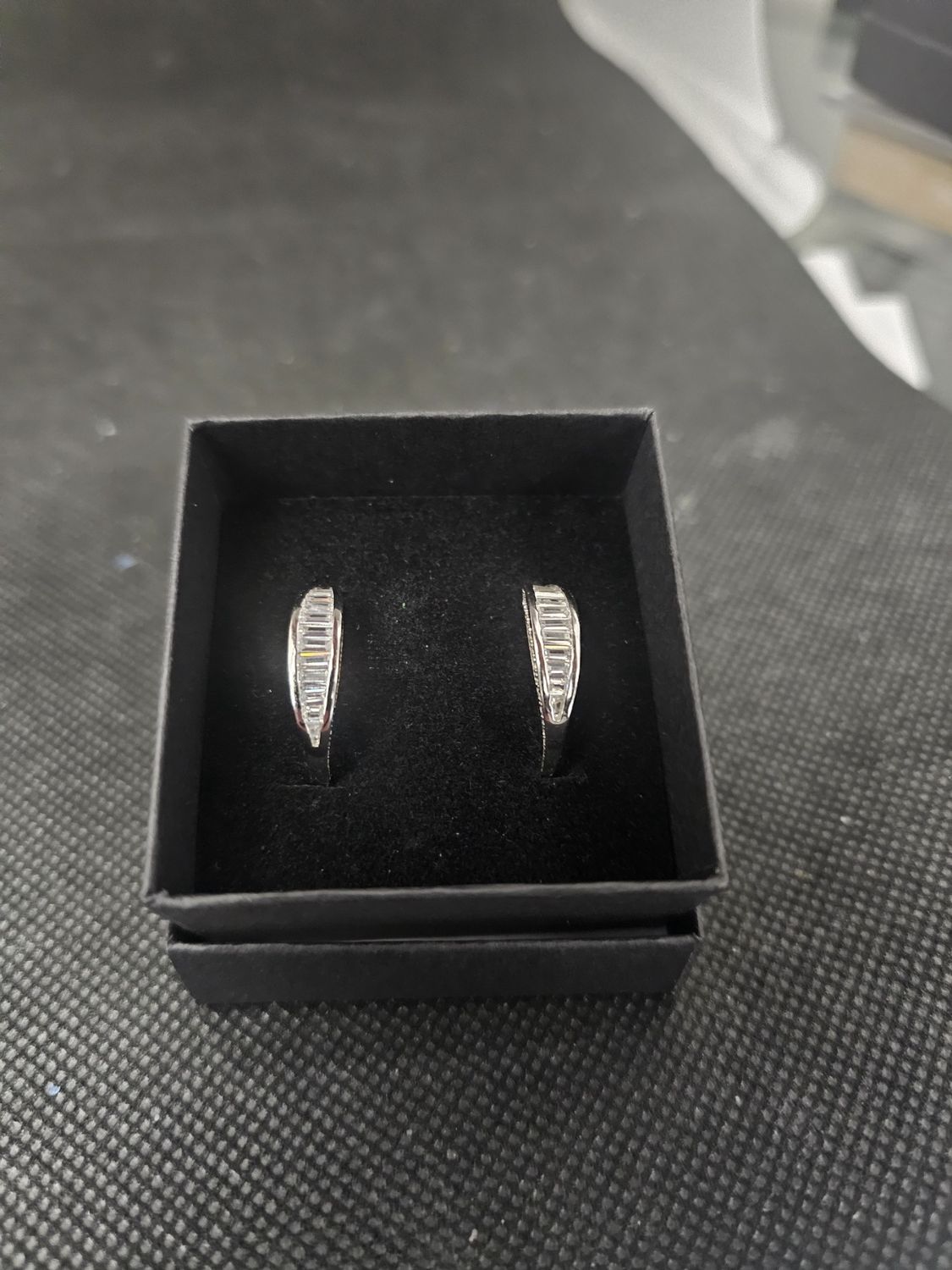 lab simulated fancy hoop 925 earrings