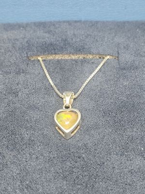opal heart natural necklace
