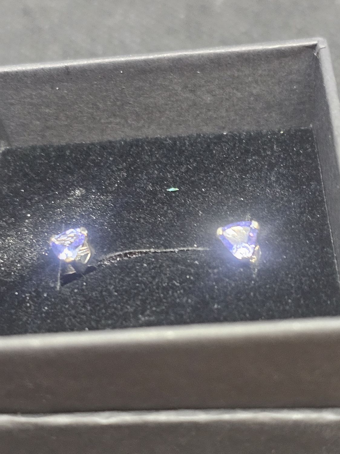 trillion cut tanzanite earrings