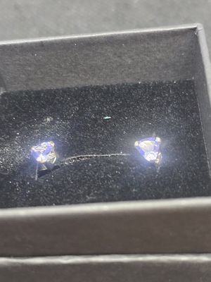 trillion cut tanzanite earrings