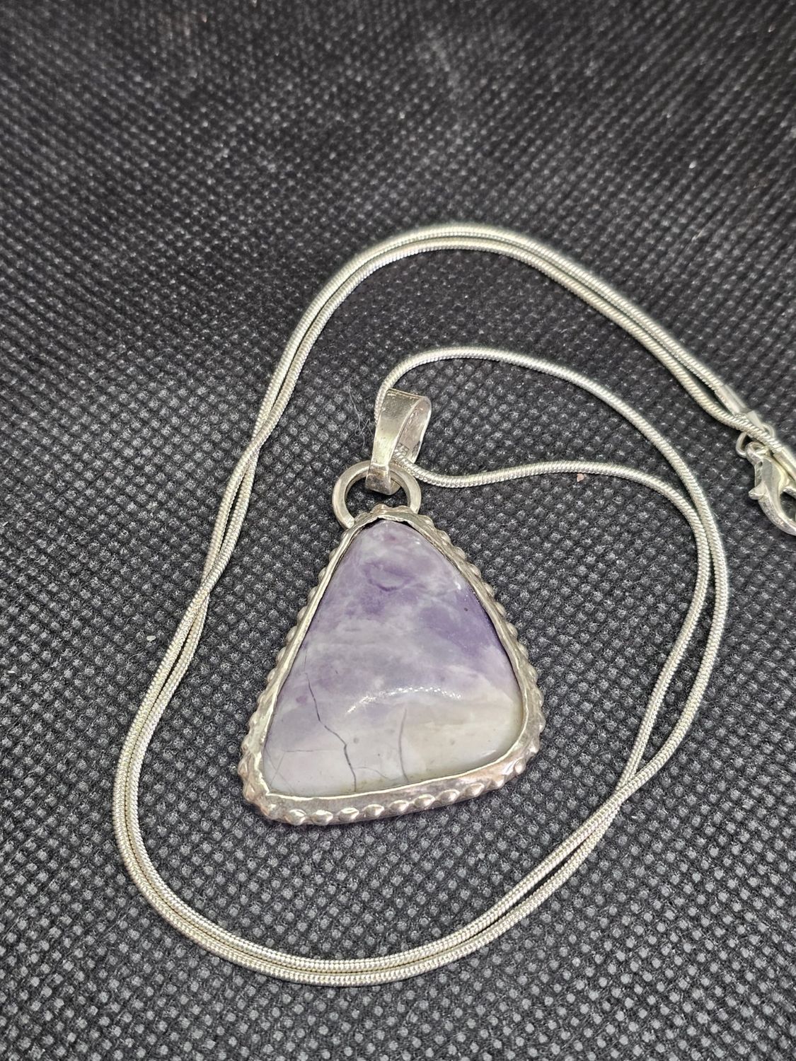 tiffany stone set in silver pendant