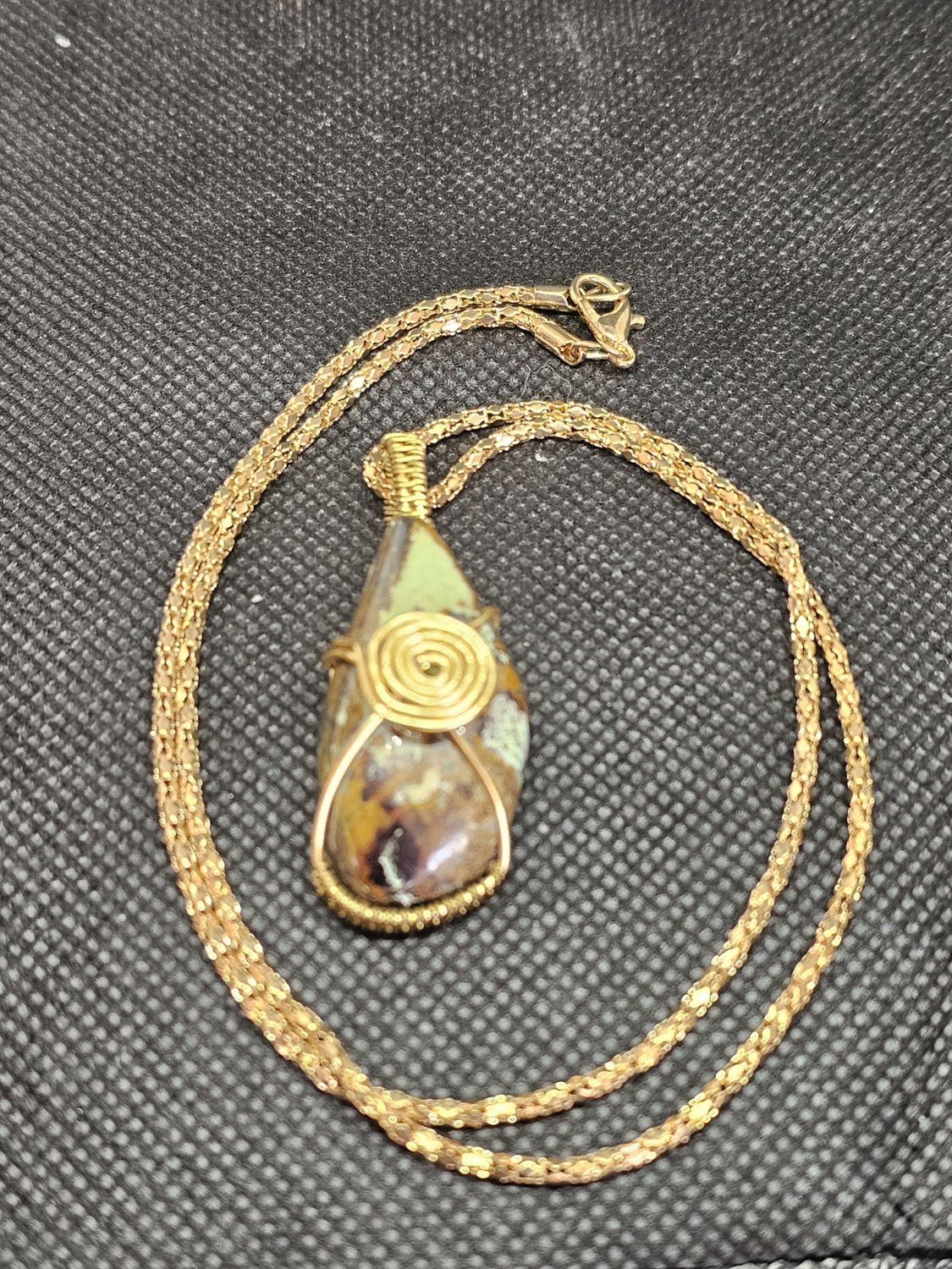 gold wrapped spotted dick pendant