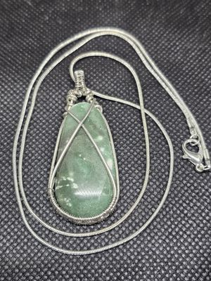variscite silver wrap pendant