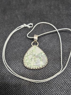 variscite set in silver pendant