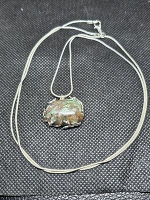 chrysocolla silver wrap pendant