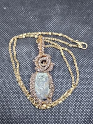 electroformed copper wrapped spotted dick pendant