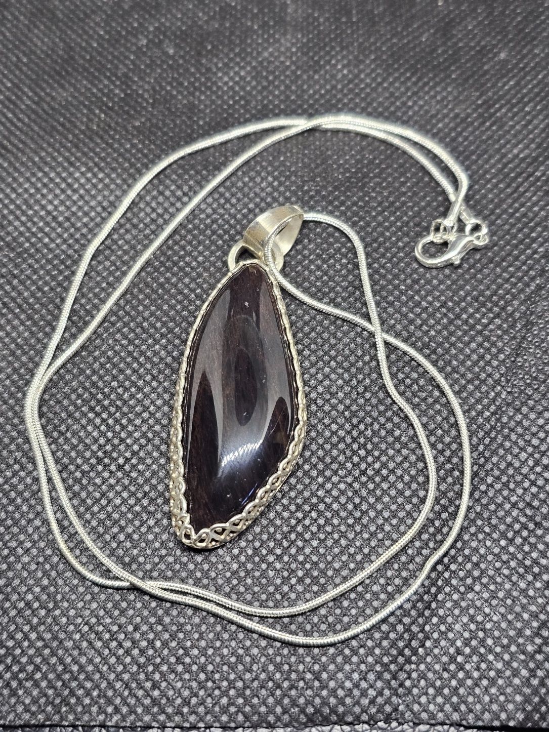 Gold sheen obsidian pendant