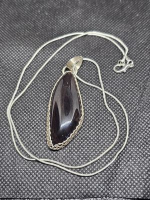 Gold sheen obsidian pendant