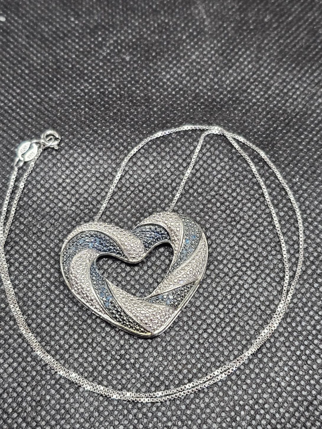 blue diamond heart necklace