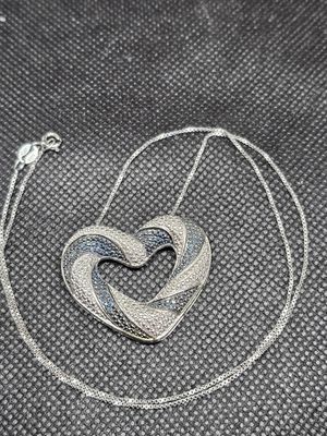 blue diamond heart necklace