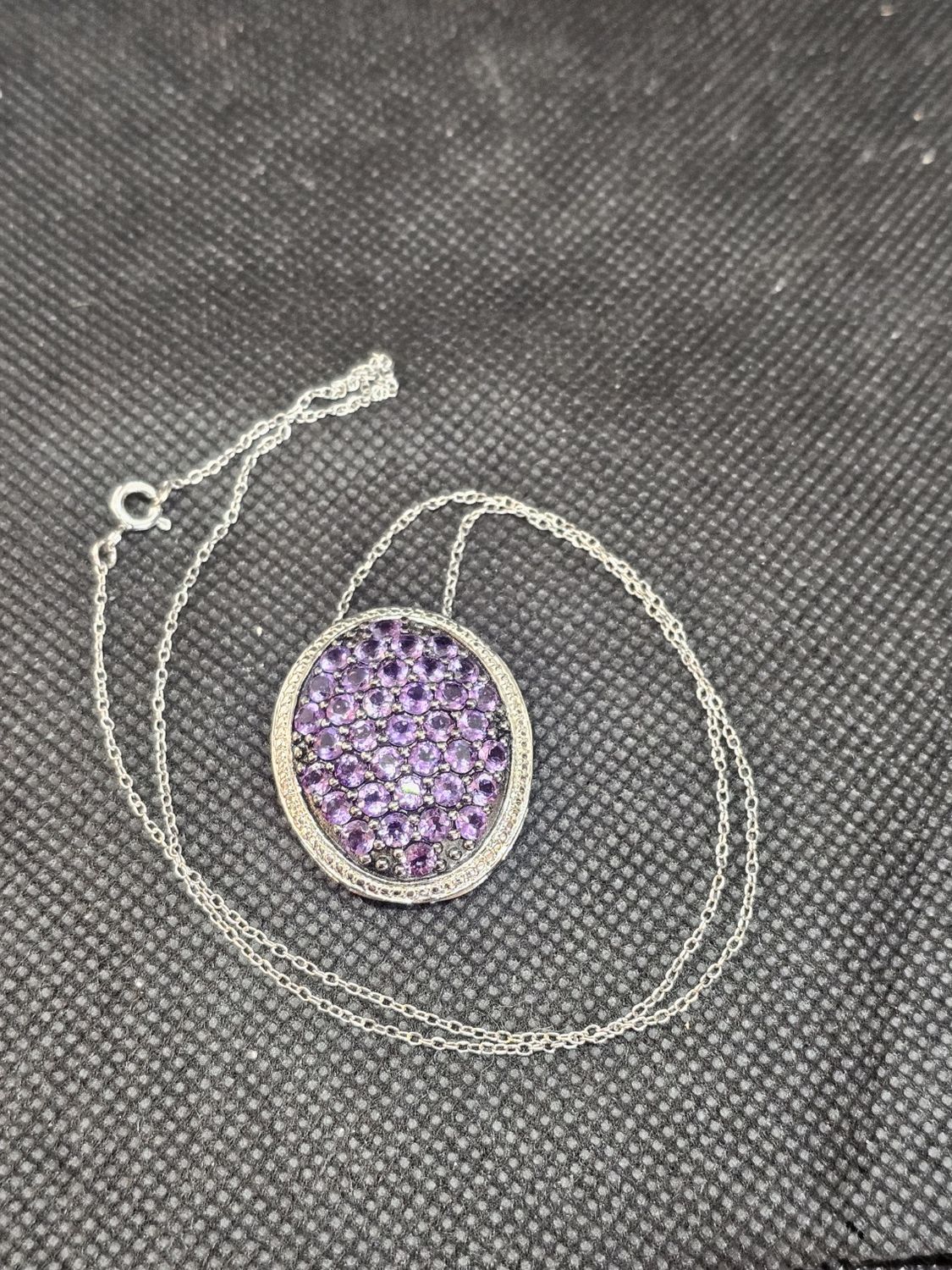oval amethyst necklace