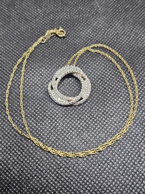 diamond trinity circle gold plated necklace