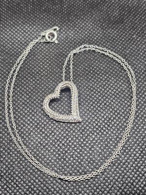 heart med diamond sim necklace