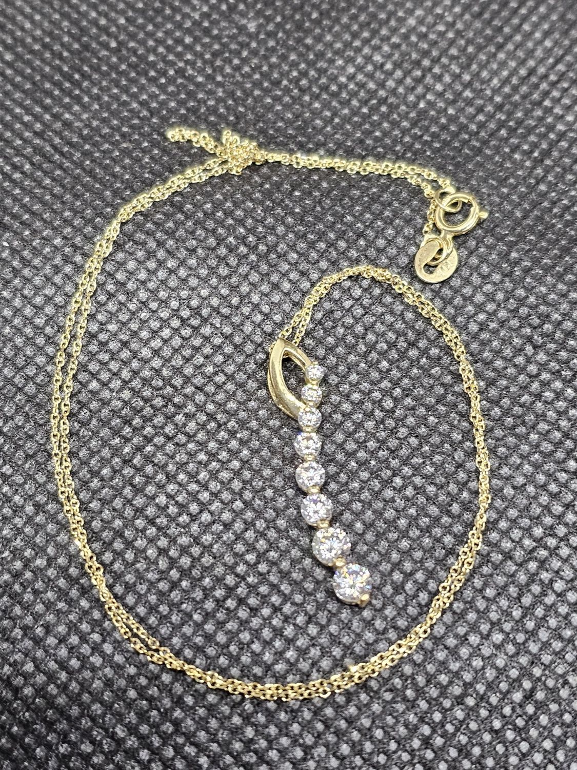 gold plated diamond journey necklace