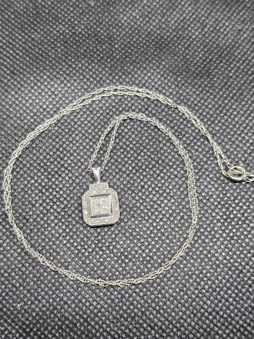 diamond square necklace