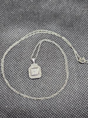 diamond square necklace