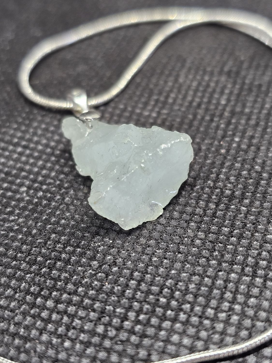 large smoky aqua necklace