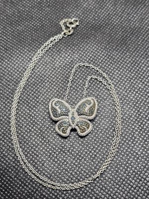 blue diamond butterfly necklace