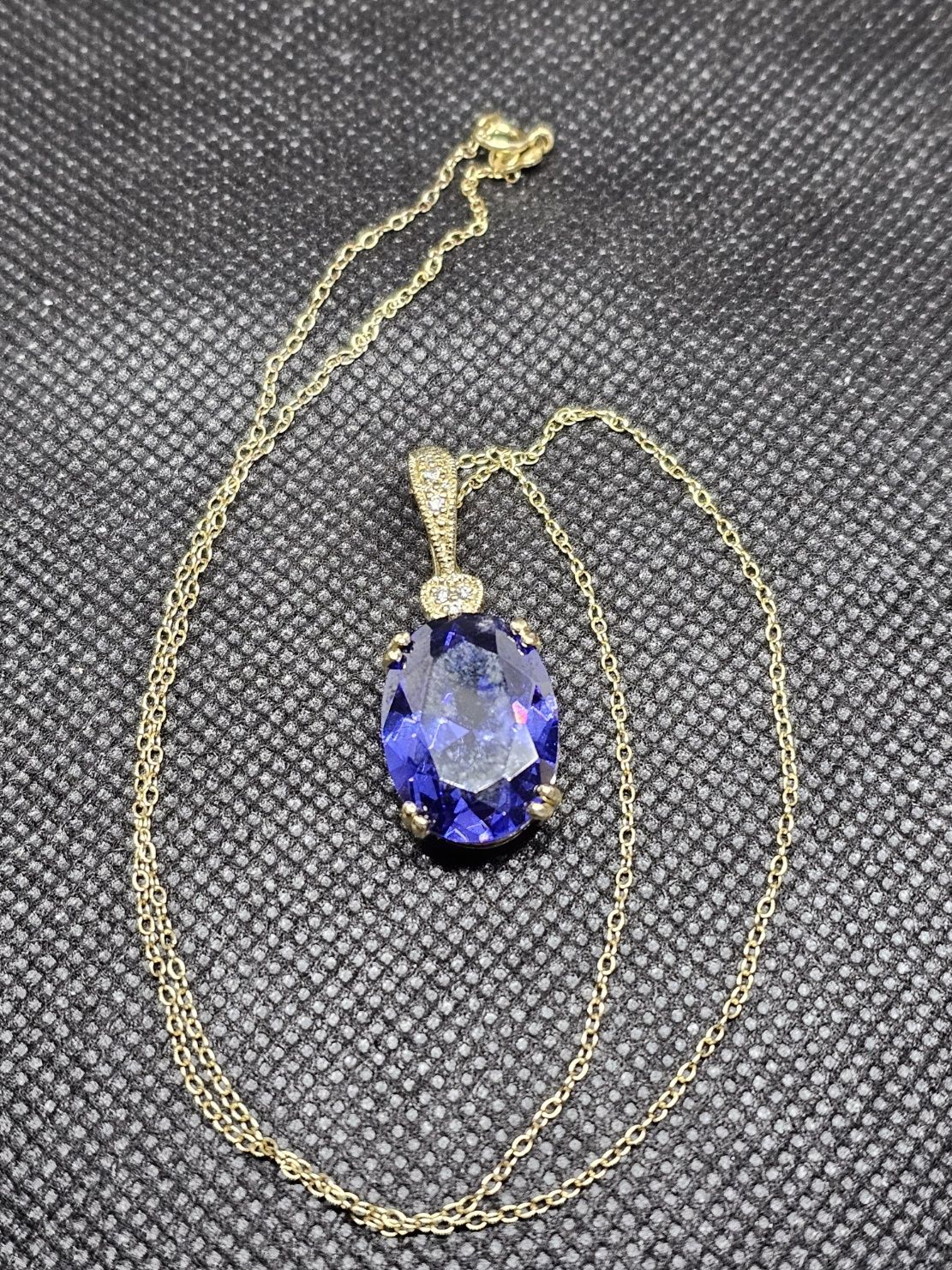 deep amethyst gold plated necklace