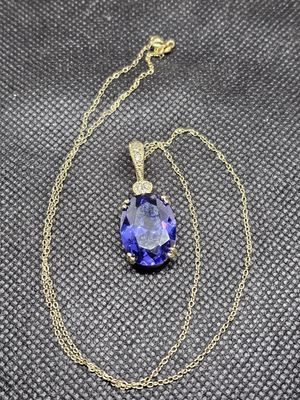 deep amethyst gold plated necklace