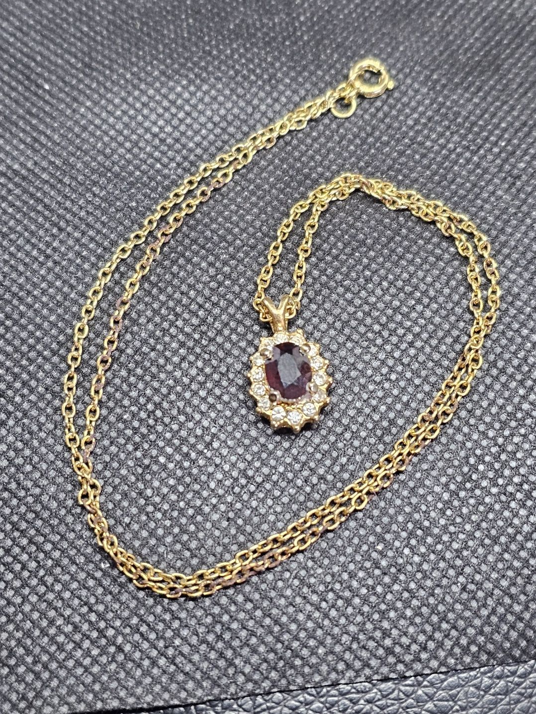 garnet gold plated necklace