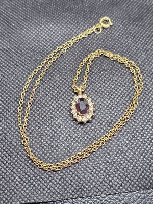 garnet gold plated necklace
