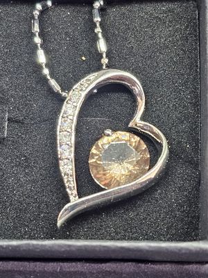 #2 925 heart sim diamond necklace