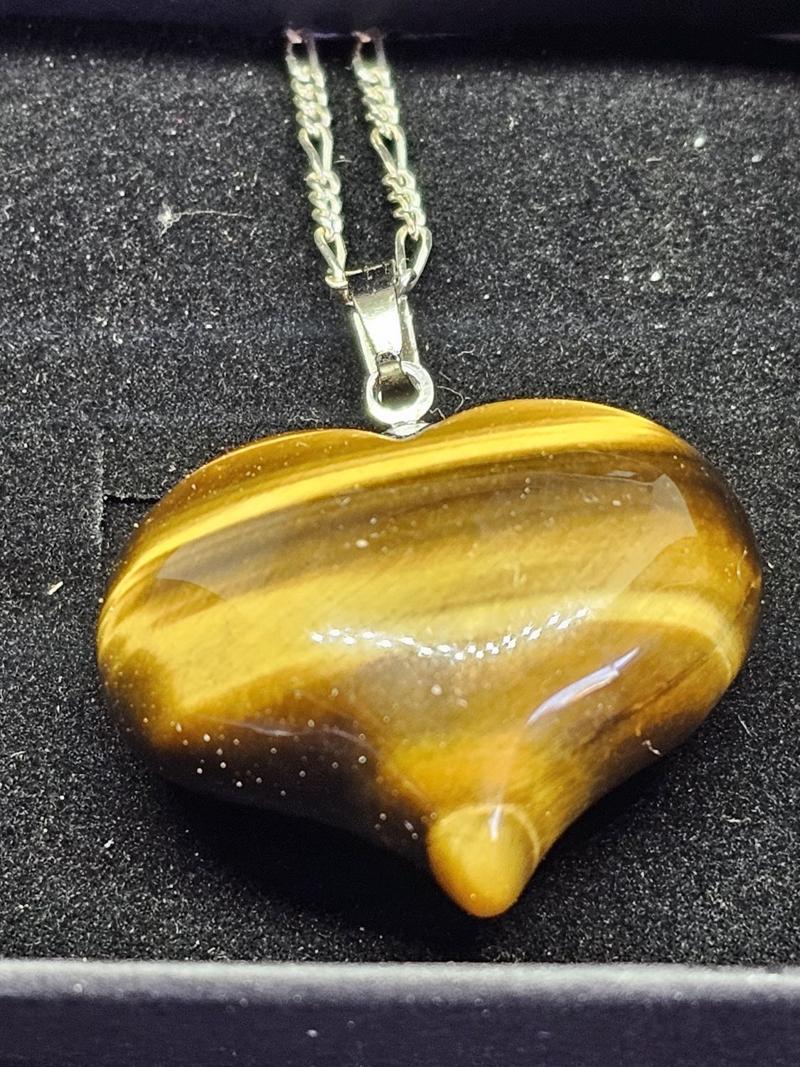 #12 tigers eye heart necklace